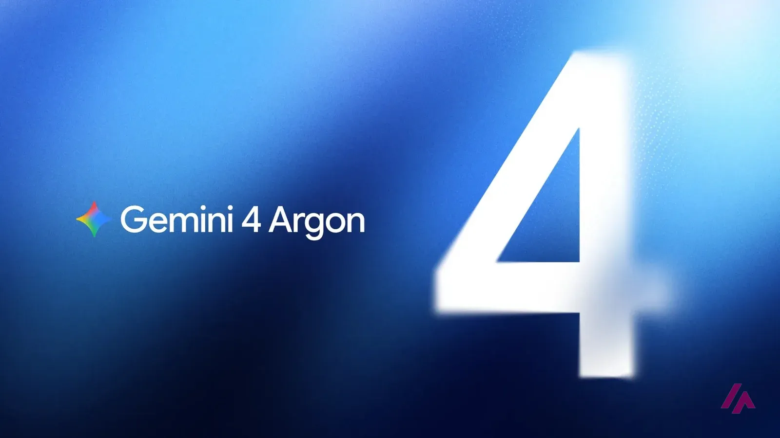 Gemini 4 Argon announcement artwork with the Gemini logo and the words Gemini 4 Argon next to a large white number 4 on a blue background