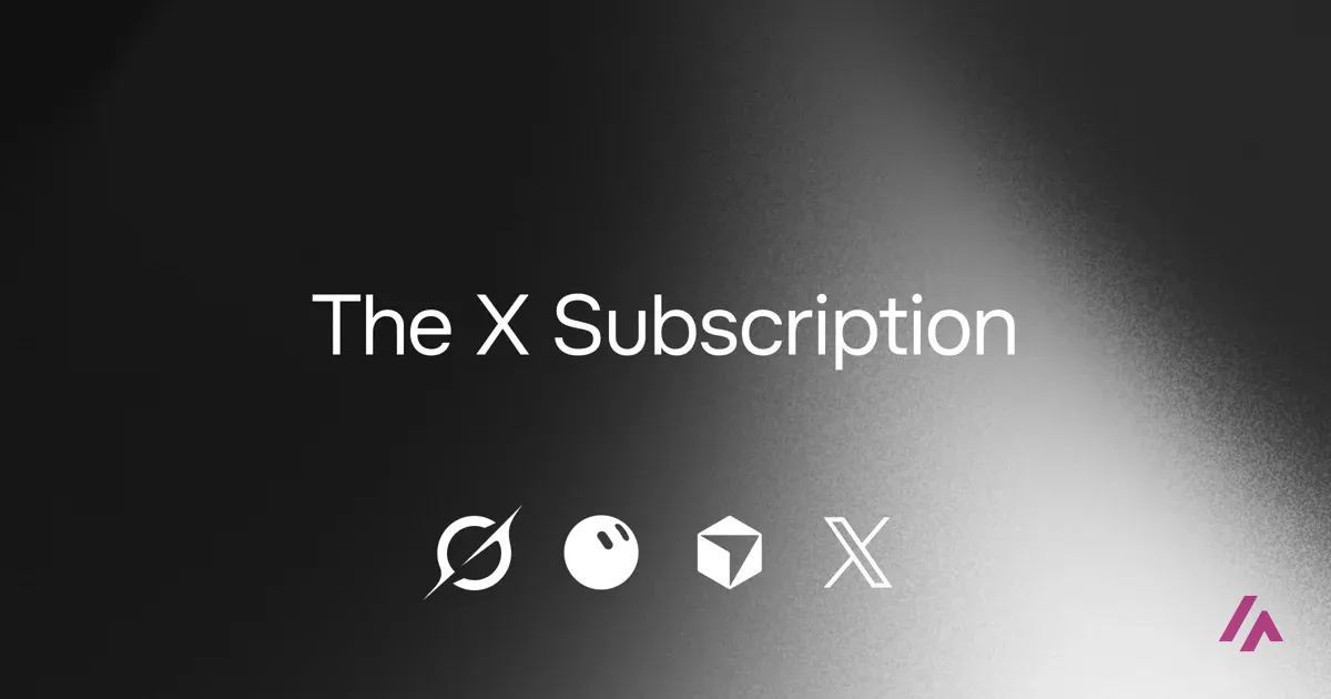 Black and gray banner reading The X Subscription with the logos of Grok, Grok Bot, Cursor and X